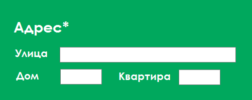 Строка Адрес в форме для записи на замер